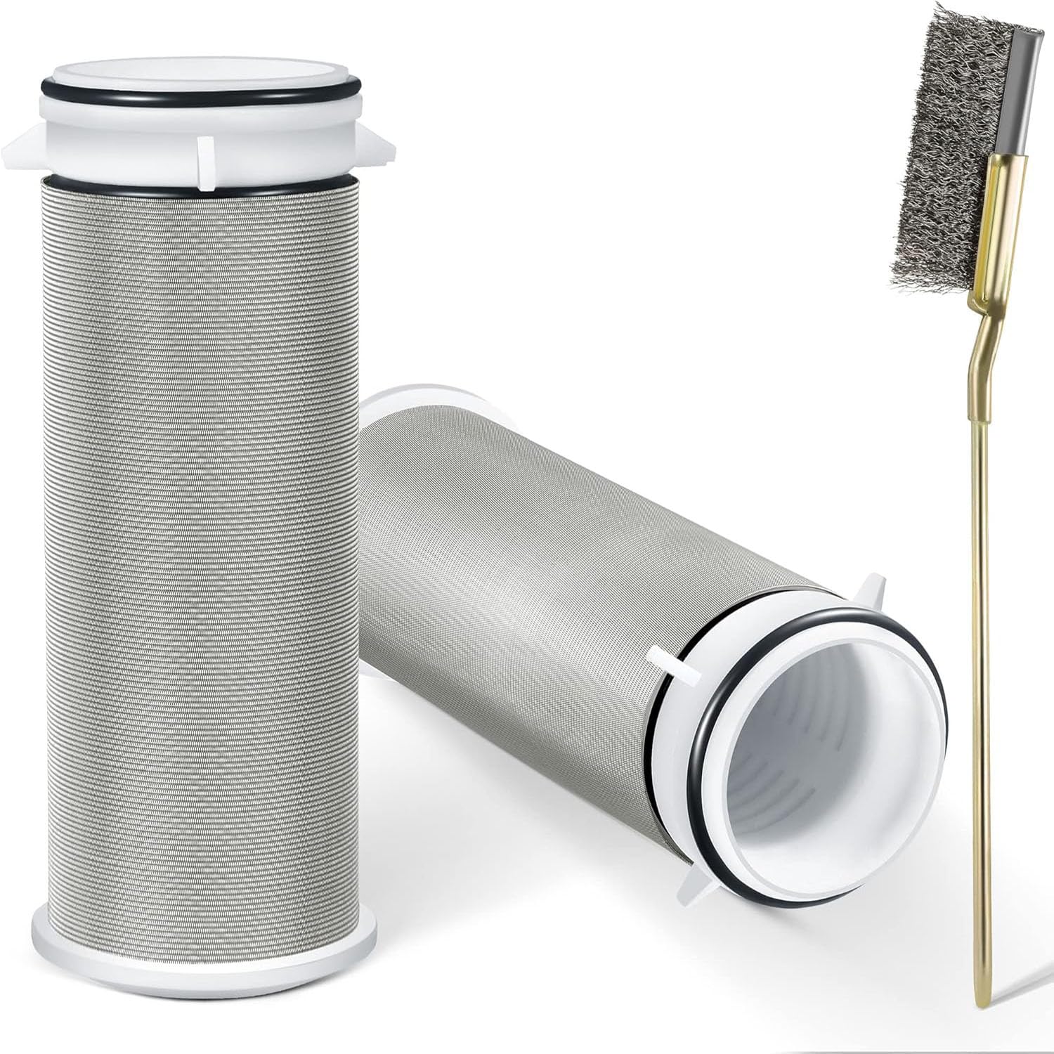 Photo 1 of Enhon 2 Pieces Spin Down Sediment Filters Replacement Cartridge,50?m Replacement Cartridge with Brush Compatible with ISpring FWSP50 FWSP50SL Clear Water Filter