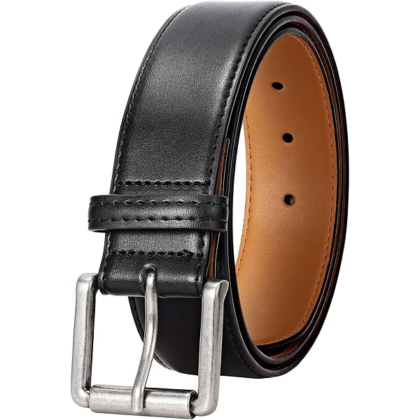 PBF Men's Genuine Leather Dress Belt - 100% Full Grain Cowhide, Classic Brown (Fits Waist 30-32) - View #5