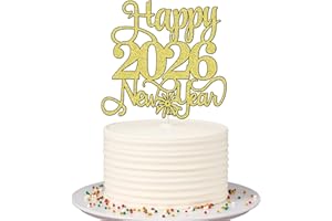 Sleyberoy Happy New Year 2026 Cake Topper, 2026 New Year's Eve Theme Party, Hello 2026, Cheers 2026, Welcome to 2026 Cake Decor (1)