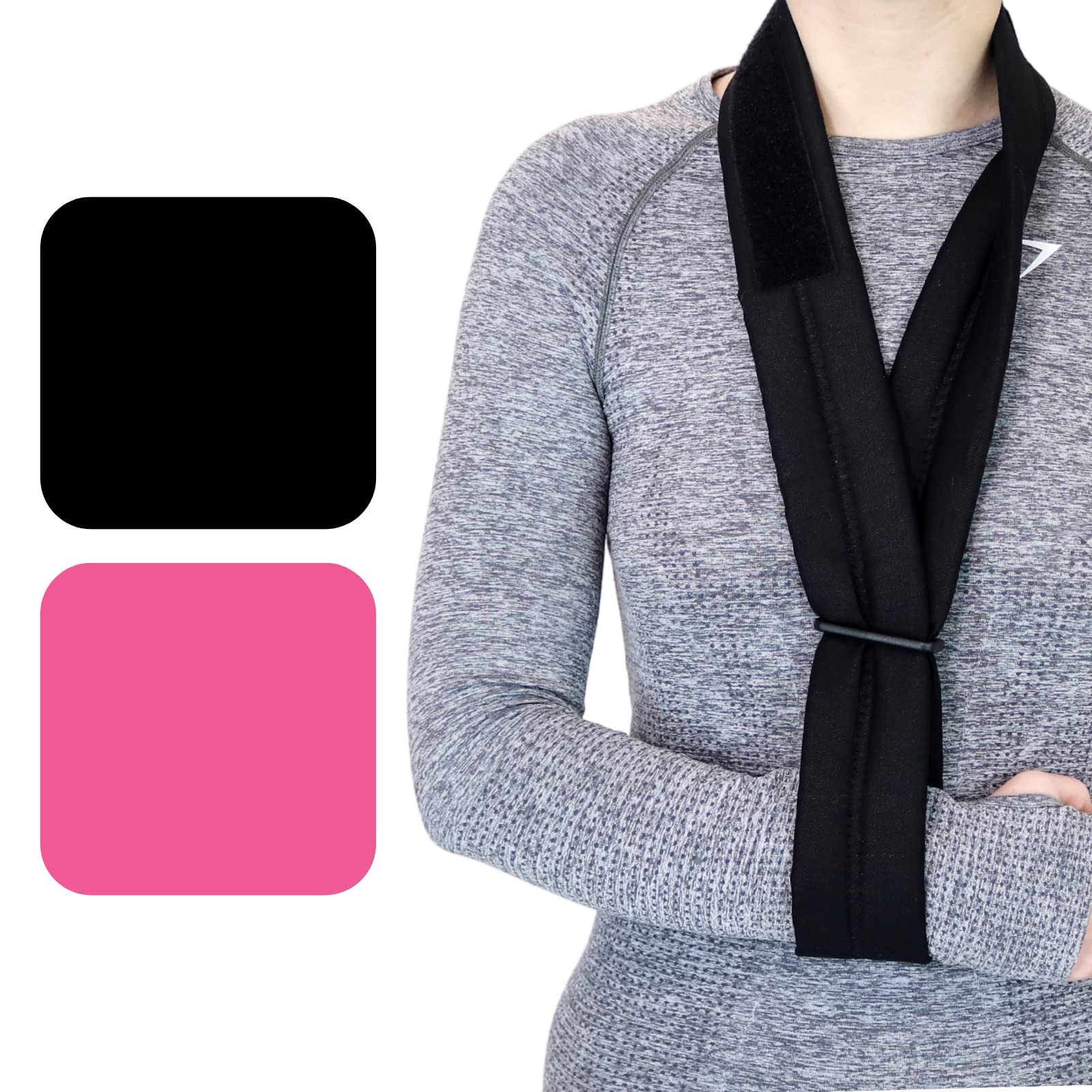 Solace Bracing Comfort Max Padded Sling (2 Colours) - British Made & NHS Supplied Collar & Cuff Sling for Adults - #1 Arm, Collarbone, Wrist, Shoulder & Elbow Support for Fractures & Injuries - Black