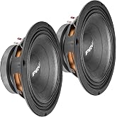 PRV AUDIO 8 Inch Midbass Speaker 8MB450 v2, 450 Watts, 8 Ohm, 2 in Voice Coil, Loudspeaker for High Output Pro/Car Sound System (2 Speakers) Bundle