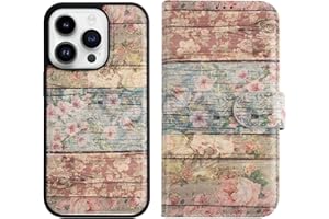 DorisMax for iPhone 14 Pro Max Wallet Case,Detachable Flip Folio Cover RFID Blocking 4 Card Slots Holder PU Leather Magnetic Kickstand Phone Case for iPhone 14 Pro Max 6.7" Classic Flower Garden