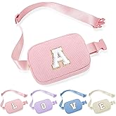 YOOLIFE Valentines Day Gifts for Kids Girls- Initial Fanny Packs Year Old Girls Birthday Gifts for Daughter Sister Friends Girlfriend, Pink Initial Crossbody Bag Fanny Pack Belt Bag (Pink A)