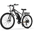 Qlife Racer Electric Bike for Adults - 21-Speed 22MPH Mountain Ebike with 750W Peak Brushless Motor, 375Wh Removable Battery, 26X2.1 Tire Step Over E-MTB, Up to 40 Miles, E Bikes