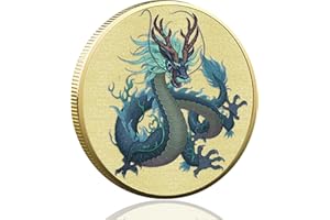 LZWIN Chinese Mythical Creature Auspicious Holy Loong Lucky Coin - Enhance Good Fortune - Lottery Ticket Scratcher Tool