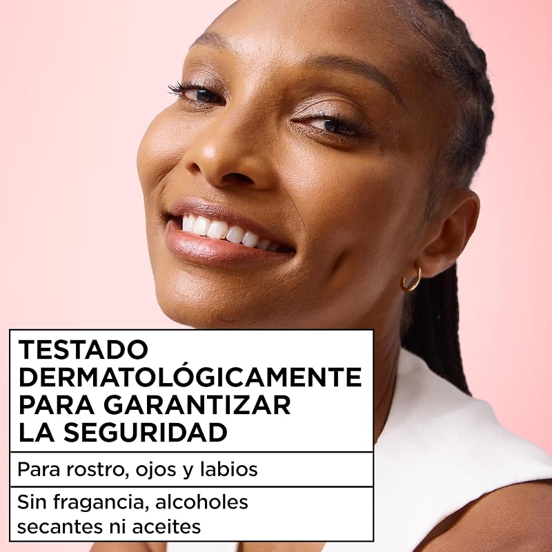 Garnier skin active micellar water com rose water para peles baças e sensíveis, remove a maquilhagem, limpa e ilumina num único gesto, adequado para rosto, lábios e olhos, incolor, 400 ml
