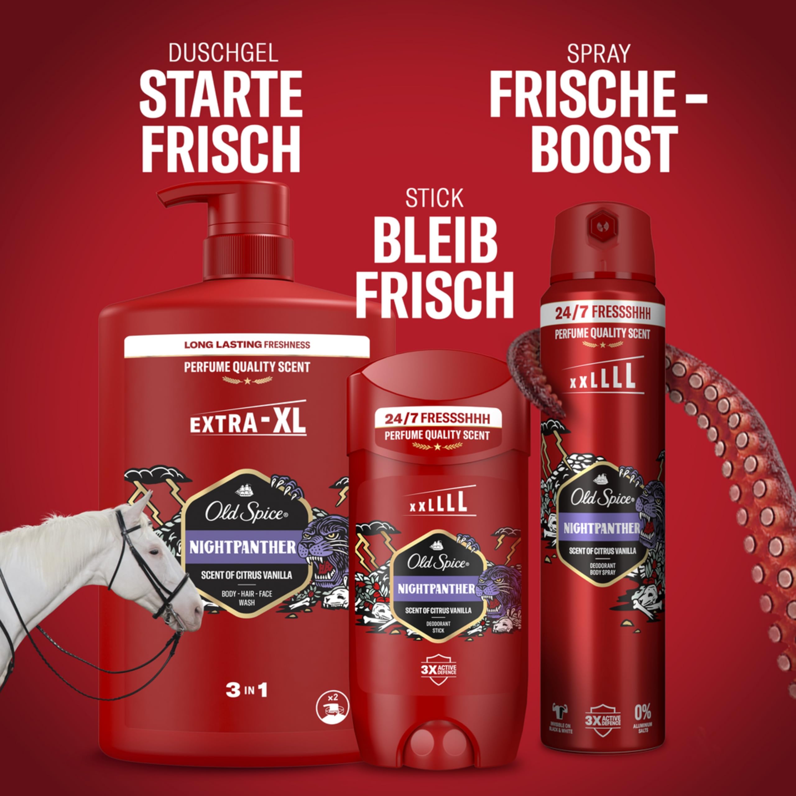 Old Spice Night Panther Deospray für Männer 250 ml, 24/7 Frischhh bei täglicher Anwendung, lang anhaltender Duft in Parfumqualität, Schutz vor Gerüchen, 0% Aluminiumsalze 7