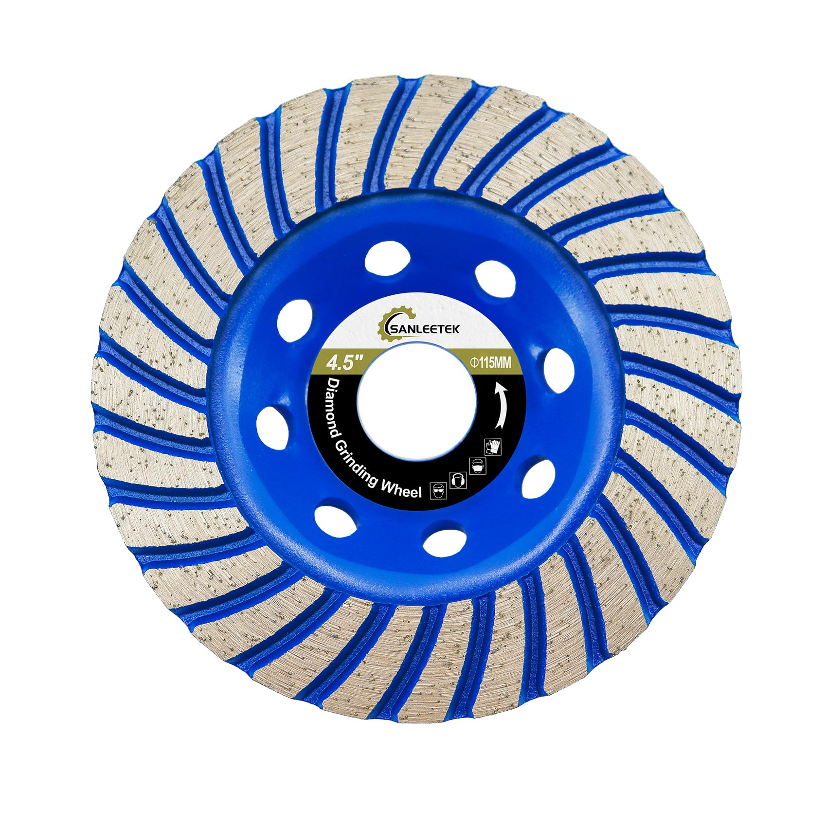 Diamond Concrete Grinding Wheel 115mm - Turbo Row Cup Grinding Wheel for Polishing and Cleaning Granite Marble Concrete Masonry Artificial Stone for Angle Grinder SANLEETEK
