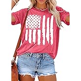 Patriotic Shirts for Women American Flag Shirt 4th of July Tshirt Graphic Tees Casual Short Sleeve Tee Top