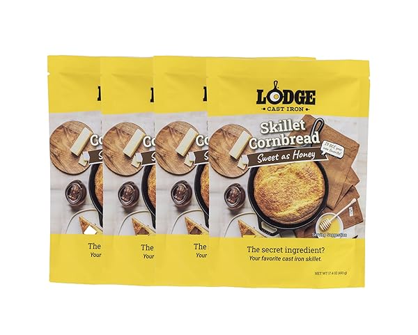 LODGE CAST IRON SKILLET CORNBREAD – EASY TO BAKE 17.4 OZ – SWEET AS HONEY