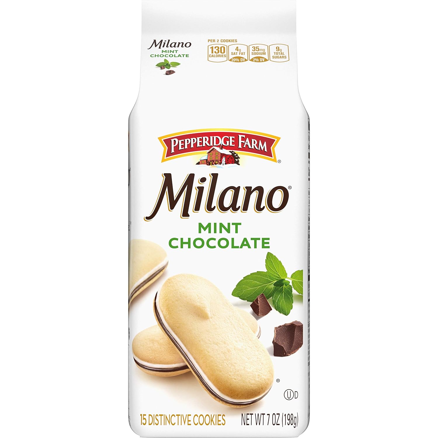 Pepperidge Farm Milano Mint Chocolate Cookies, 7 Ounce Bag