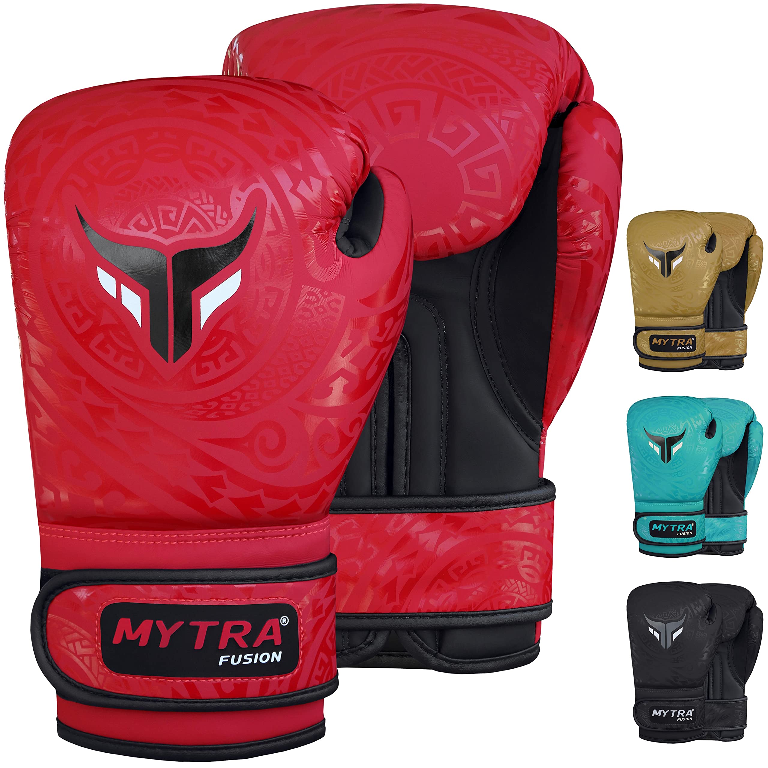 Mytra Fusion Kids Boxing Gloves for Training, Kickboxing, Punch Bag, Muay Thai, MMA, Sparring and Fighting, Perfect for Youth Boys & Girls (Red, 4-OZ)