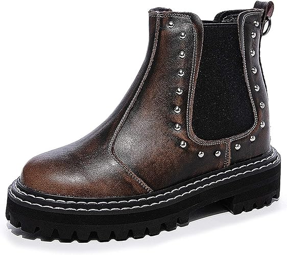 Amazon Jinfe インヒール ハイヒール サイドゴア ブーツ レディース 8cmヒール 太ヒール チャンキーヒール ショートブーツ サイドゴアブーツ 大きいサイズ 小さいサイズ 厚底 本革 シンプル 防水 歩きやすい 成人式 通学 防滑 靴 ブーツ ブーティ