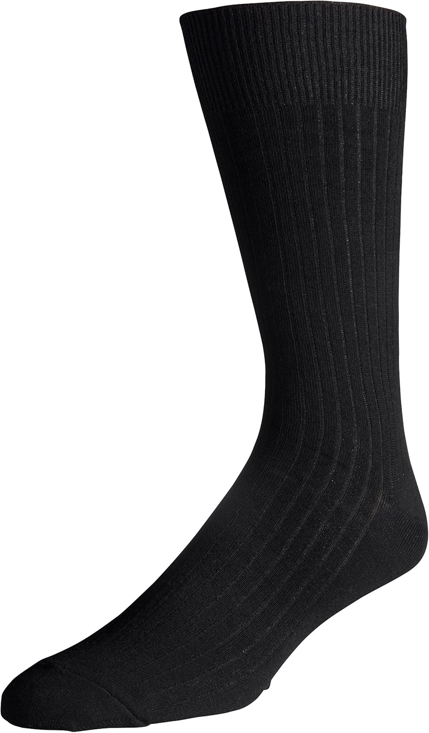 Classic Men's 3Pack Soft Ribbed Cotton Crew Dress Socks Black (Size 1315) Amazon.in