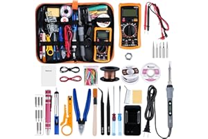Soldering Iron Kit with Digital Multimeter, 80W LCD Fasting Heating (180-480°C) Soldering Welding Iron Tools with ON-Off Swit