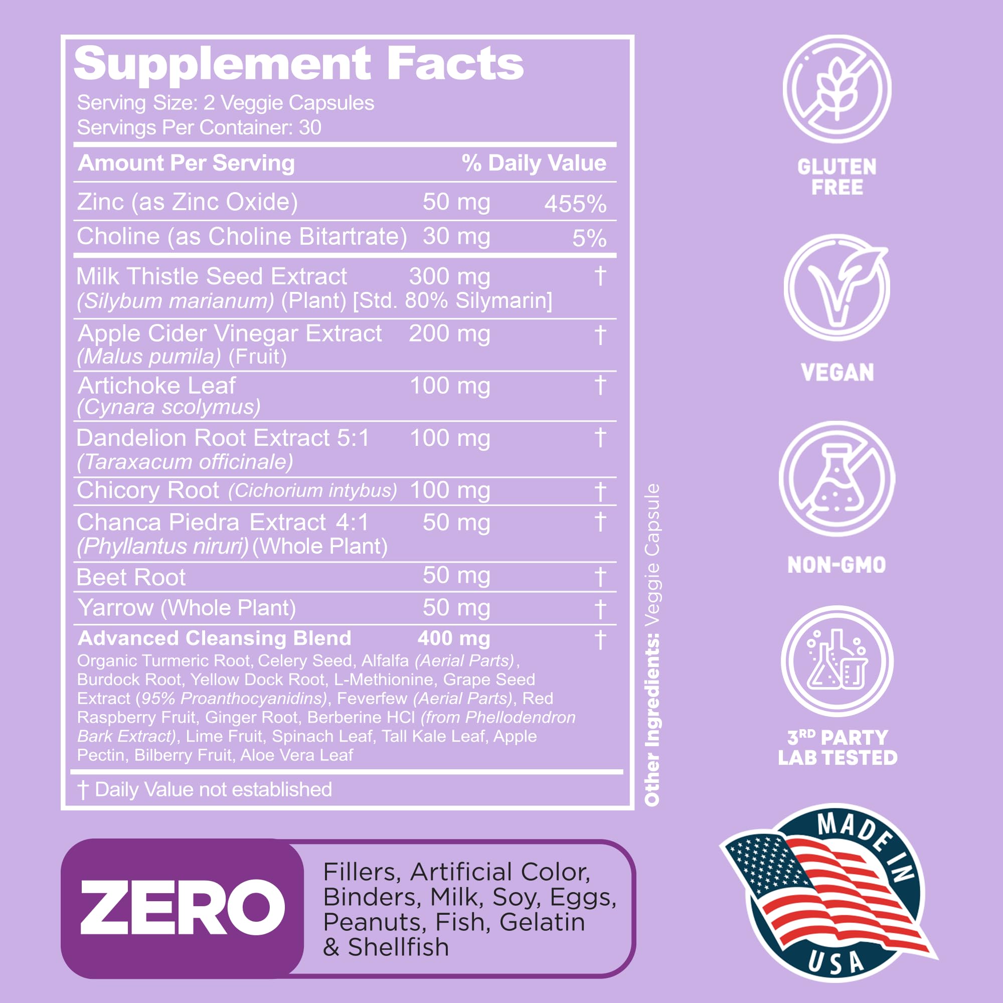 HivoNutra 28-in-1 Liver Cleanse Detox & Repair Supplement - Milk Thistle Silymarin, Artichoke Extract Dandelion & Apple Cider Vinegar, Astragalus - Liver Health Formula Support Pills Vegan Capsules