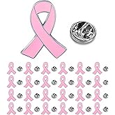 12/25/50/100 pieces pink ribbon pin breast cancer awareness enamel lapel pins Breast Cancer Awareness Pins pink Ribbon badge Brooch pins for Survivor Public events charity fundraising bulk