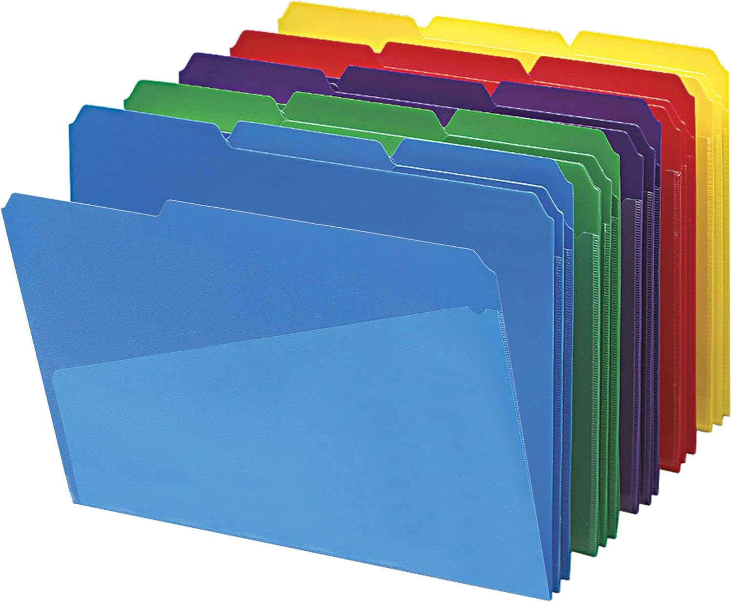 Smead Slash Pocket Poly File Folders, 1/3-Cut Tab, Letter Size, Assorted Colors, 30 per Box (10540) : Colored File Folders : Office Products