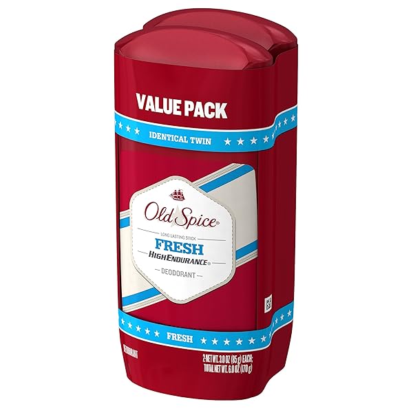 OLD SPICE ALUMINUM FREE DEODORANT FOR MEN, HIGH ENDURANCE, 24/7 SWEAT DEFENSE & ODOR PROTECTION, 24/7 FRESHNESS & LASTING SCENT, FRESH SCENT, 3.0 OZ (PACK OF 2)