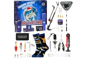 Moyel Fishing Advent Calendar 2025 Cool 24 Days Christmas Advent Calendar for Teen Boys Men Adult Funny Fishing Gift for Dad 