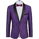 COOFANDY Men's Floral Tuxedo Suit Jacket Slim Fit Dinner Jacket Party Prom Wedding Blazer Jackets