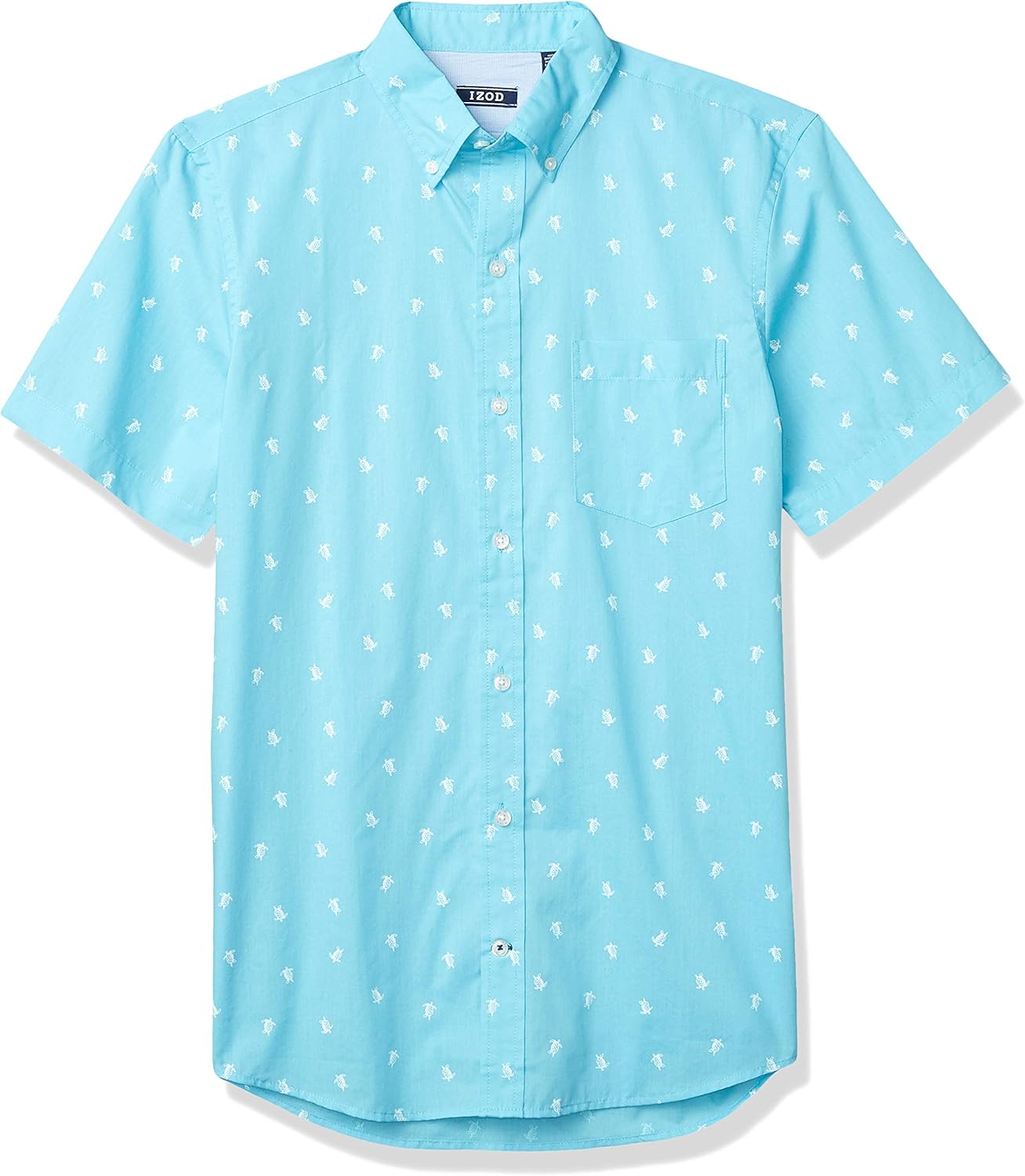 IZOD Men's Breeze Short Sleeve Button Down Patterned Shirt at  Men’s Clothing store