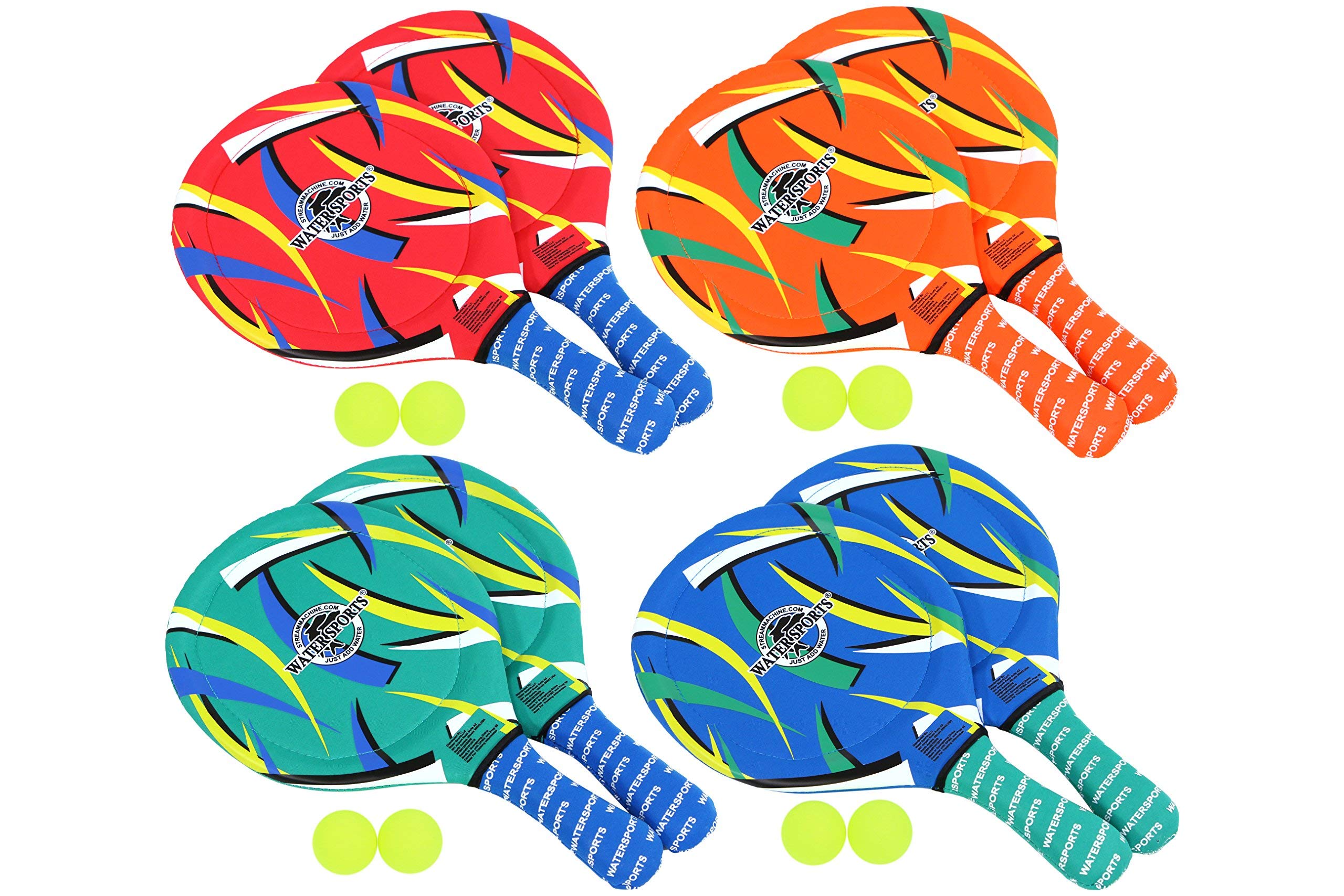 Water Sports Itza Masher Water Paddle and Ball Set of 2 - Water Resistant Outdoor Games - Family Friendly Pool Toys (Colors May Vary)