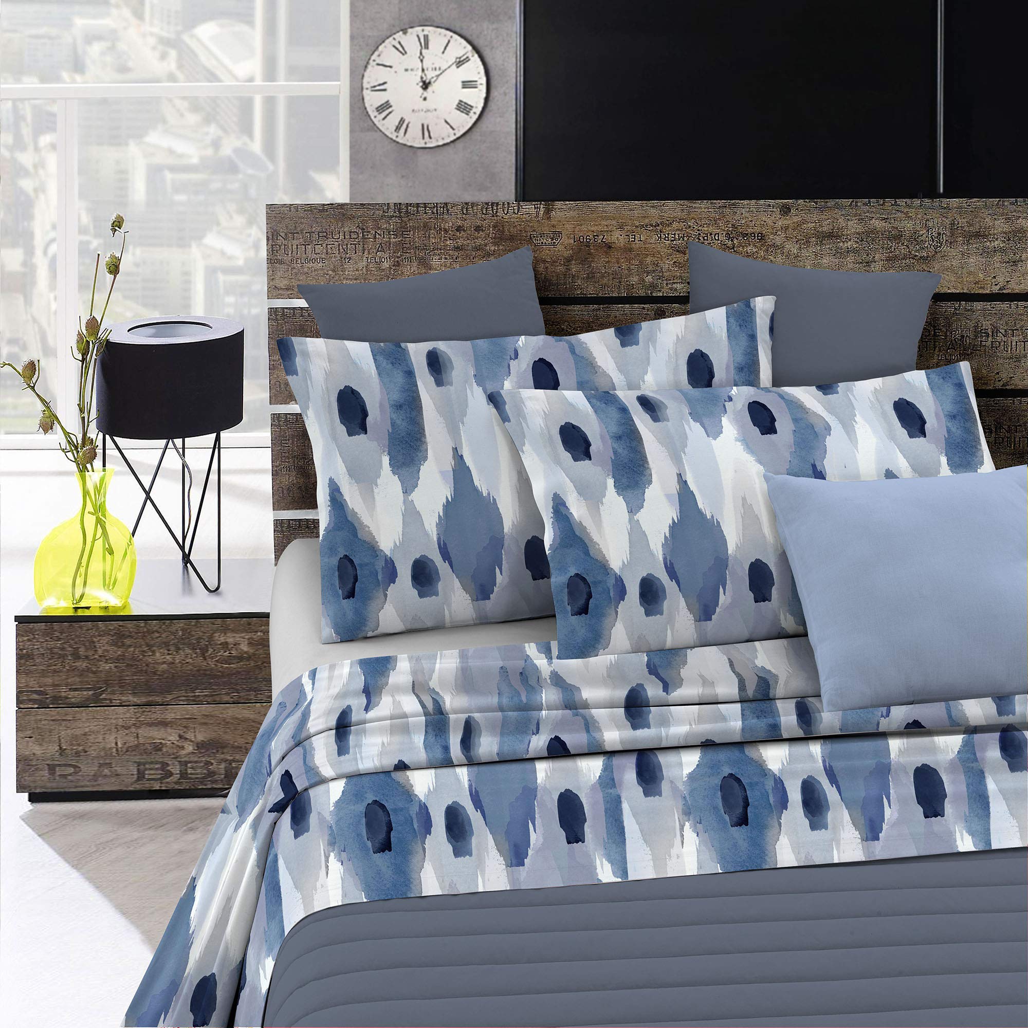 Italian Bed Linen Bed Sheet Set Fashion, Microfibre, Calypso, Small Double