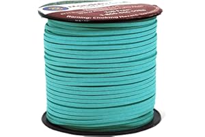 Mandala Crafts Faux Suede Cords Medium Turquoise Leather Cords for Jewelry Making - 2.65mm Leather Laces Leather Strips Flat Vegan Leather Strings for Dream Catchers Supplies