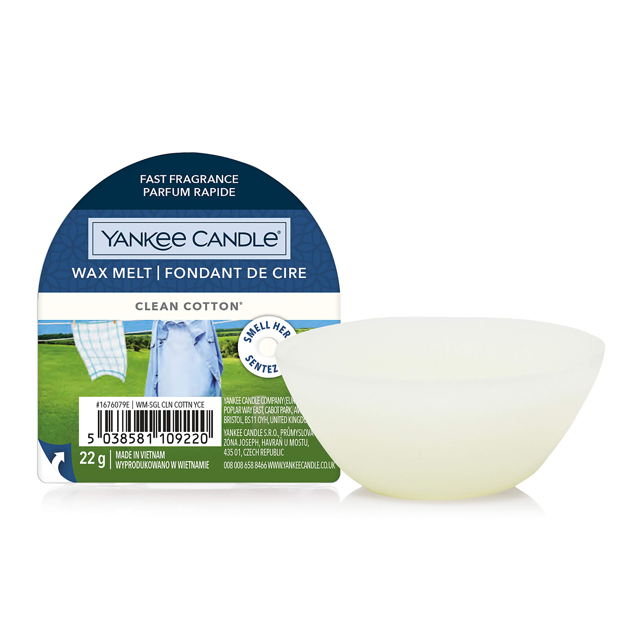 Yankee Candle Wax Melts | Clean Cotton | Up to 8 Hours of Fragrance | 1 Count