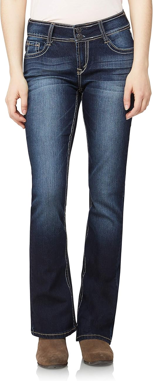 WallFlower Womens Juniors Classic Legendary Stretch Bootcut Denim Jeans