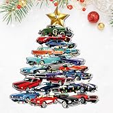 Classic Car Ornament &ndash; Retro Muscle Car Holiday Ornament for Men, Boy, Son, Collectors &ndash; Vintage Auto Christmas Decoration &ndash; Cool Ornament Gift for Dad, Him, or Friends