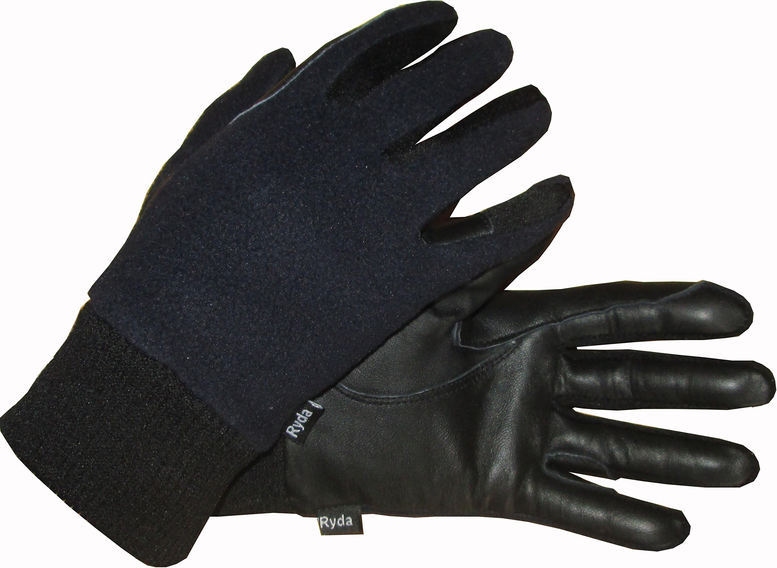 Ryda Childrens Winter Fleece Backed Leather Horse Riding Gloves for Children age 4-10yrs