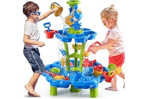 JUKUDAHU Kids Flower Water Table for Toddlers for 3 4 5 6 7 8 Years Old, Outdoor Water Sand Table for Boys Girls, Activity Se