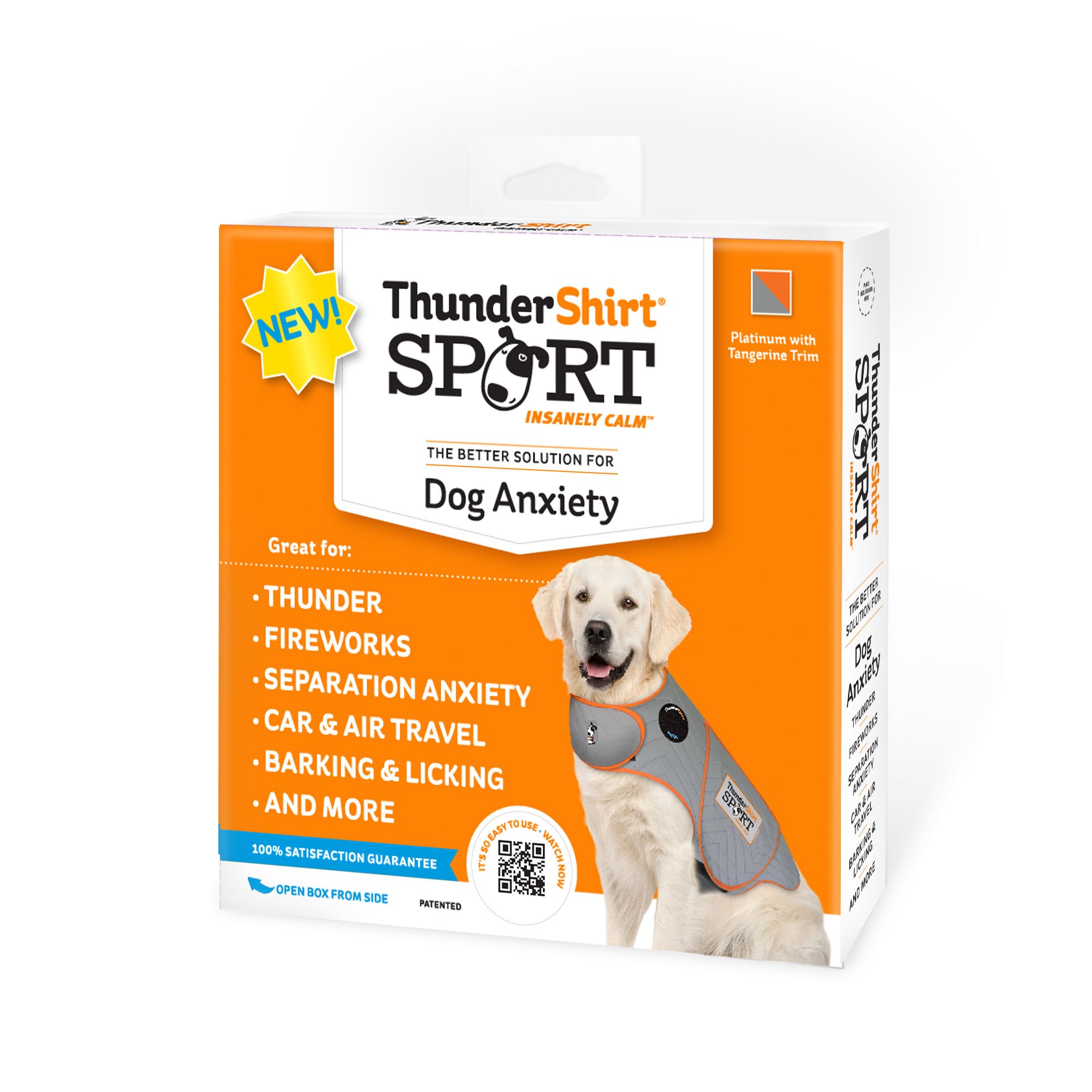 Thundershirt SPORT Dog Anxiety Jacket, Platinum, XXSmall 819505013190