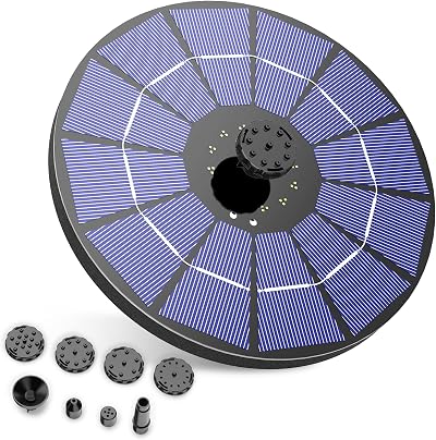 AISITIN 3.5W Solar Fountain Pump with 1500mAh Battery Backup Circle