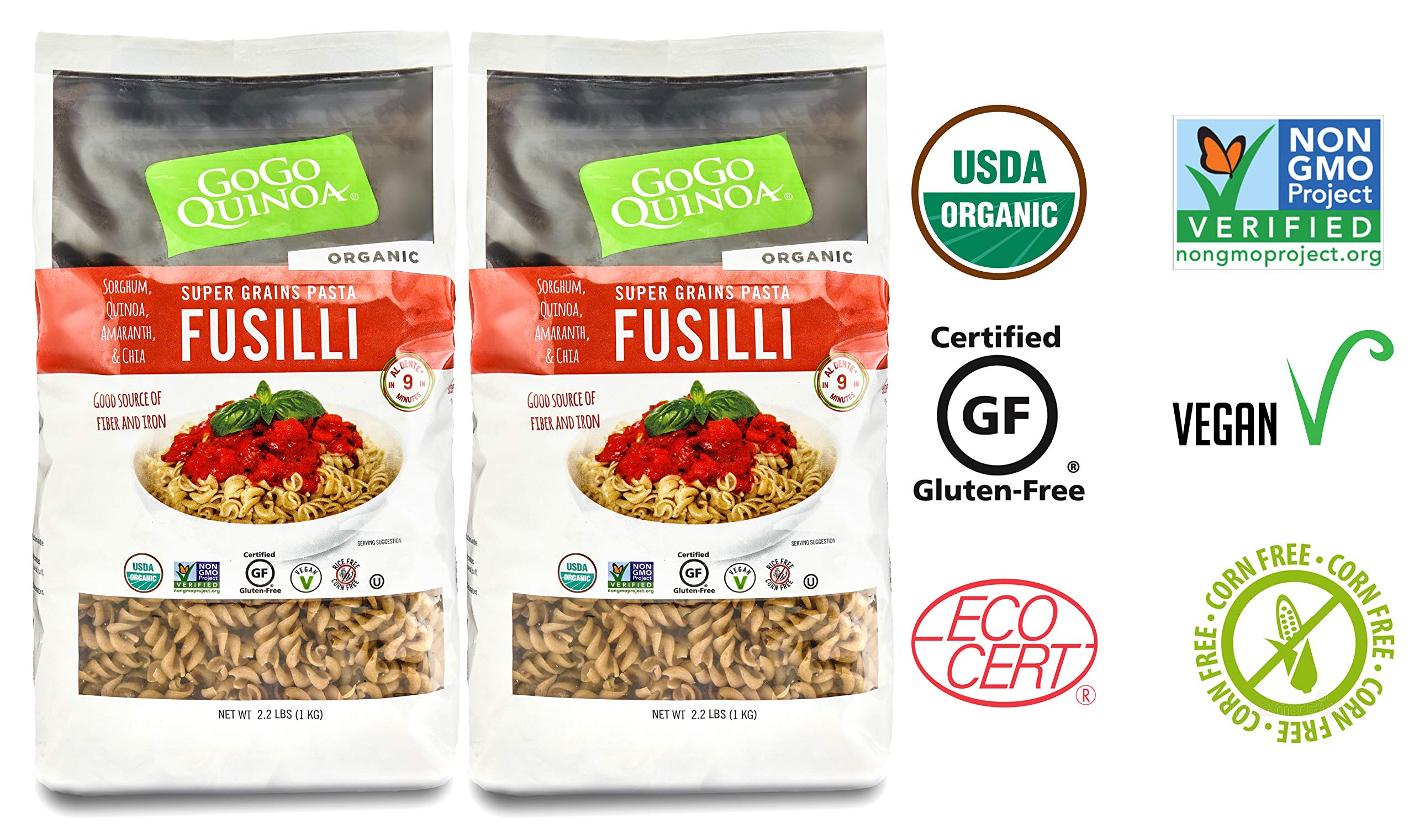 Gogo Quinoa Gluten Free Organic Red and White macaroni