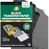 MyArtscape Graphite Transfer Paper 9" x 13" 25 Black Waxed Sheets | Waxed Carbon Paper Graphite Paper with 25 reusable sheets for tracing on canvas, wood, paper, metal and ceramic