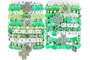 Taouzi 24 Pieces Surfer Heishi Bracelets for Women Handmade Stackable Stretch Friendship Bracelets Bulk Mardi Gras Bracelets Christmas Bracelets Holiday Jewelry Gifts for Women Party Supplies Bracelets