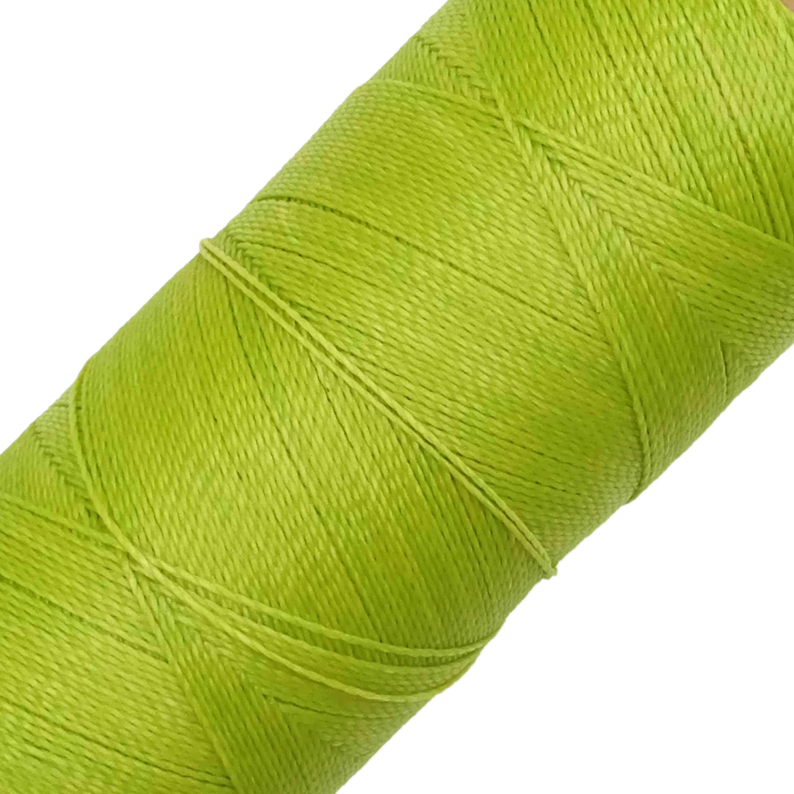 LINHASITA Waxed Thread 100gr / 360 Metres 0.5 mm Thick Polyester Macrame 30 Colours - Green Apple
