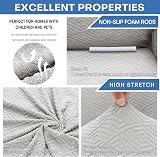 XINEAGE 2 Seater Stretch Sofa Cover Non Slip Jacquard Grey Silver view 3