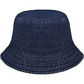 MILAKOO Unisex Demin Bucket Hat Washed Jean Fisherman Cap for Women Wide Brim Lightweight Packable