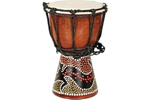 X8 Drums & Percussion Mini Djembe Drum with Gecko Painted Design