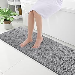 Grandaily Chenille Striped Bathroom Rug