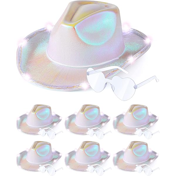 Amazon.com: Jeere 12 Pcs Cowboy Light up Hat Set Include 4  display picture 3