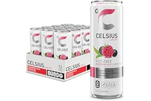 CELSIUS Raspberry Acai Green Tea, Functional Essential Energy Drink 12 Fl Oz (Pack of 12) Packaging may vary