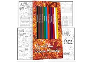 PUN LABS Oy with the Colors Already Colored Pencil Set & Coloring Pages for Fans of Gilmore Girls | Gift Set of 12 Gilmore Girls-Inspired Parody Pencils with Foil-Stamped Names Plus 5 Fun Coloring Pages