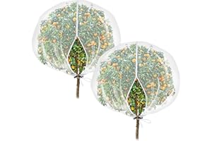TRYTUNY Large 2 Packs Garden Fruit Tree Netting Cover with Zipper N Drawstring, Insect Bird Barrier Plant Mesh Bag for Blueberry Bush Vegetable Protection 7.3x8FT(90x98inch)