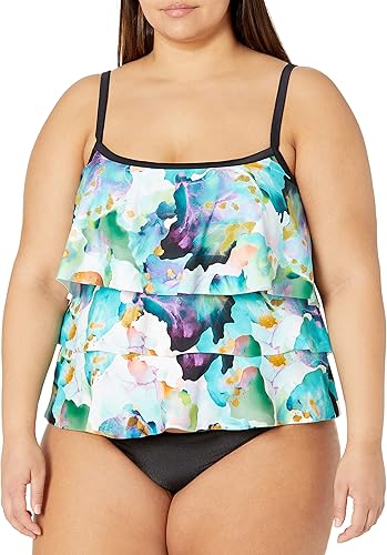 tiered ruffle tankini top