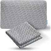 BLISSBURY Stomach Pillow CASE (Case Only) 3.3" H (Standard, Gray) | Bamboo-derived rayon blend, moisture-wicking, washable, case only